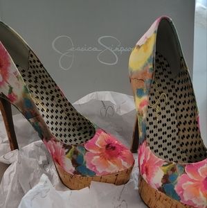 Jessica Simpson Waleo Heels 8.5M Multi Pink